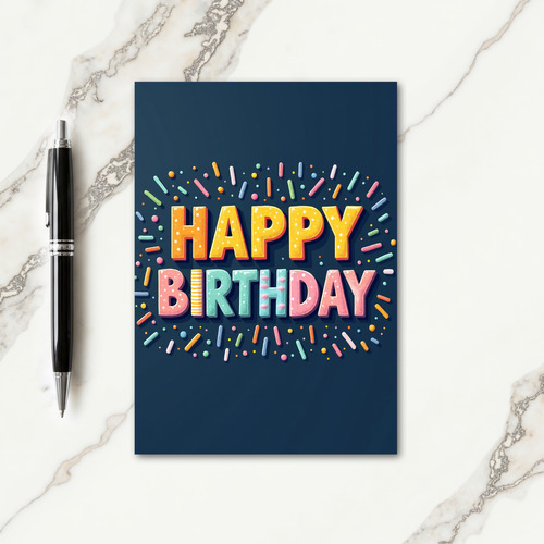 Sugary Typography Birthday Card
