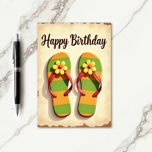 Summer Flip Flop Birthday Card