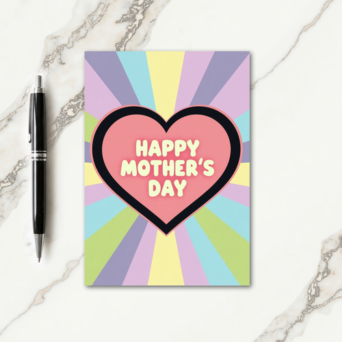 Sunburst Mothers Day Heart Card