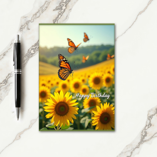 Sunflower Birthday Insect Card