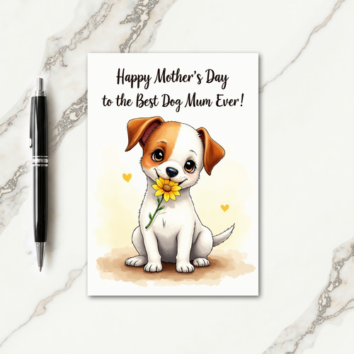 Sunflower Dog Mum Day Card