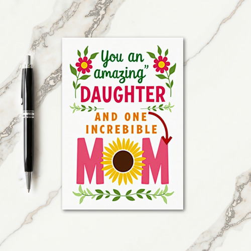Sunflower Mom Illustration Card
