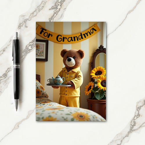 Sunlit Bear Mothers Day Card