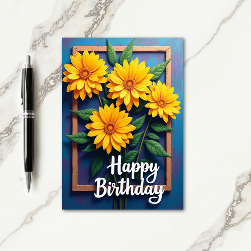 Sunlit Birthday Flowers Card