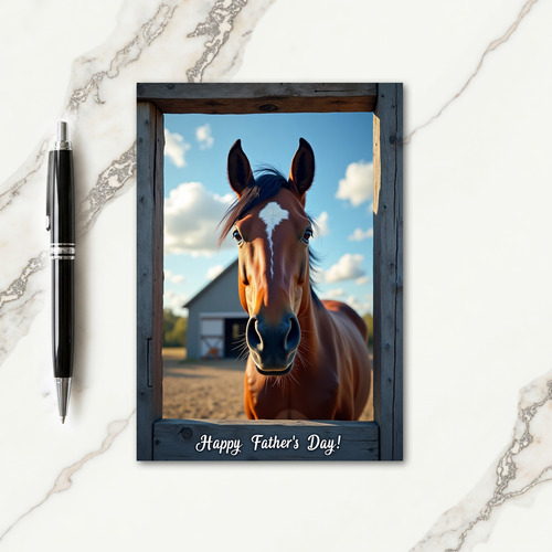 Sunlit Equine Fathers Day Card
