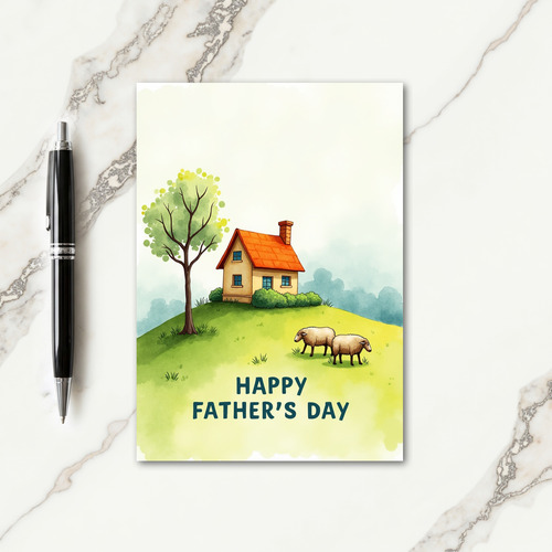 Sunlit Fathers Day House Card