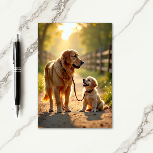 Sunlit Fathers Day Pups Card
