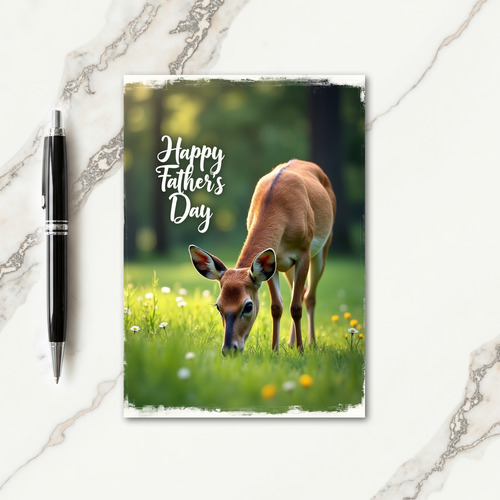 Sunlit Fawn Fathers Day Card