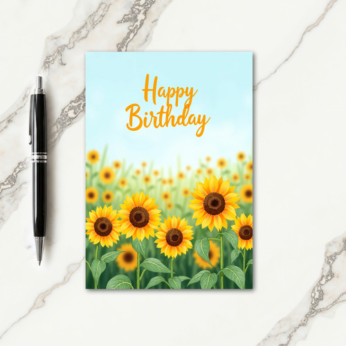 Sunlit Field Birthday Card