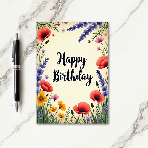 Sunlit Floral Birthday Card