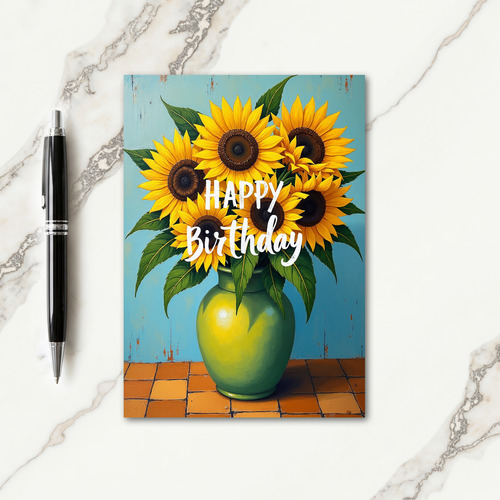 Sunlit Flower Birthday Card
