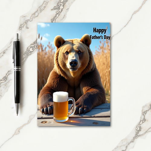 Sunlit Fur Fathers Day Card