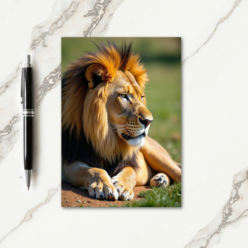 Sunlit Lion Fathers Day Card
