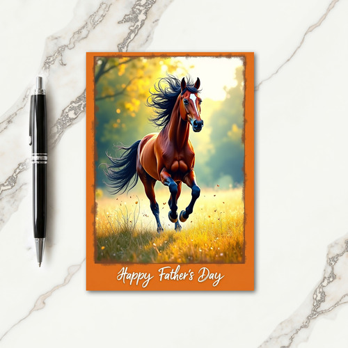 Sunlit Steed Fathers Day Card