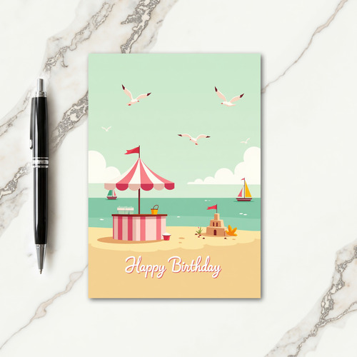 Sunny Beach Birthday Card