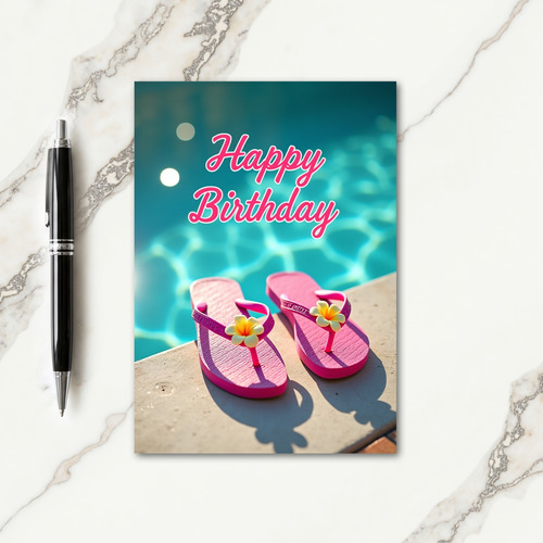 Sunny Birthday Floral Sandals Card