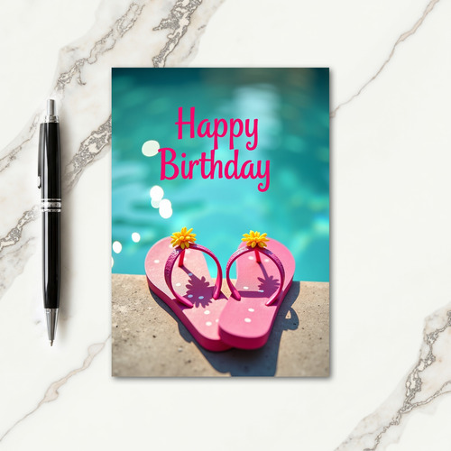 Sunny Birthday Pink Sandals Card