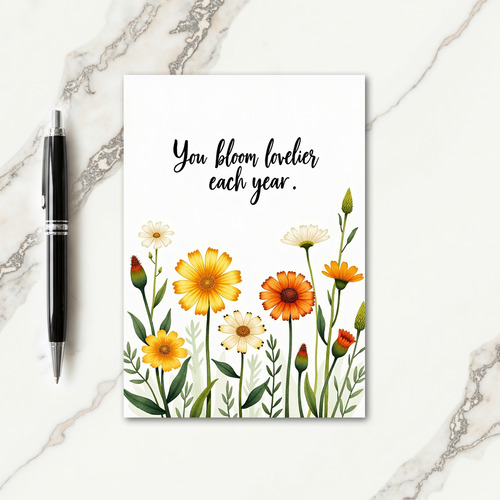 Sunny Blossom Birthday Card