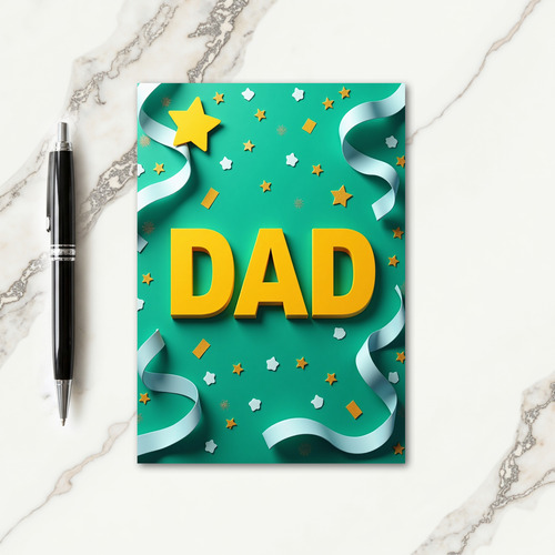 Sunny Dad Teal Scene Card
