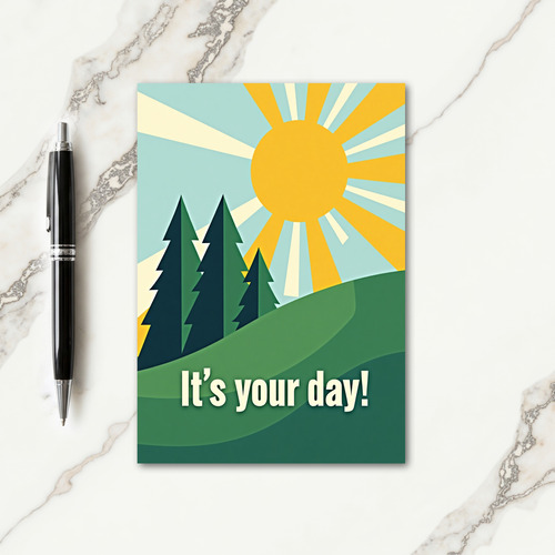 Sunny Golden Sun Birthday Card