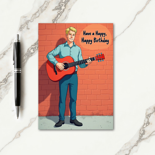 Sunny Guitar Birthday Card