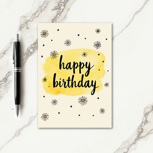 Sunny Script Birthday Card