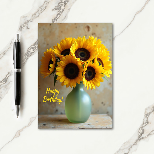 Sunny Sunflower Birthday Card