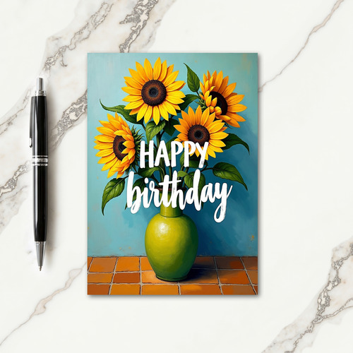 Sunny Vase Birthday Card