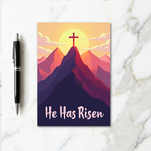 Sunrise Peak He Has Risen Card