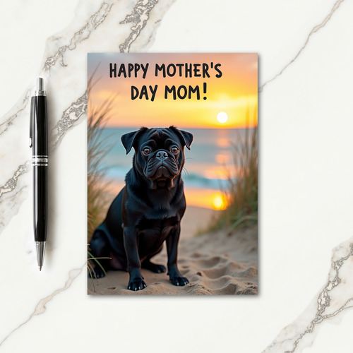 Sunset Beach Canine Mothers Day Card