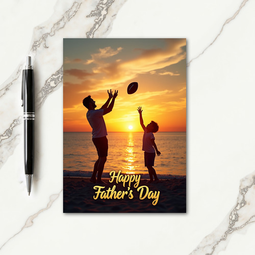 Sunset Beach Fathers Day Card