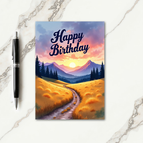 Sunset Birthday Landscape Card