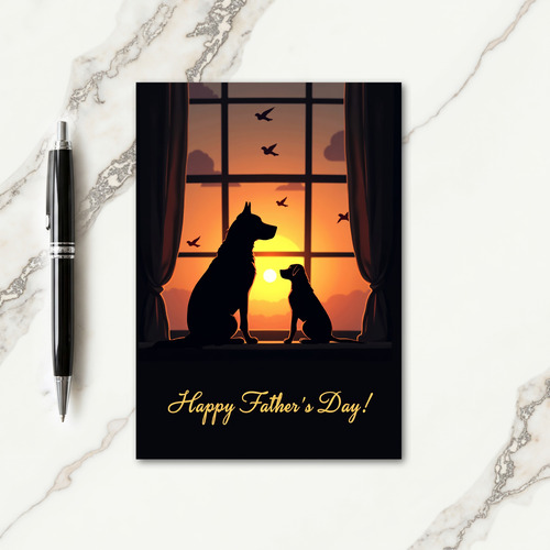 Sunset Canine Fathers Day Card