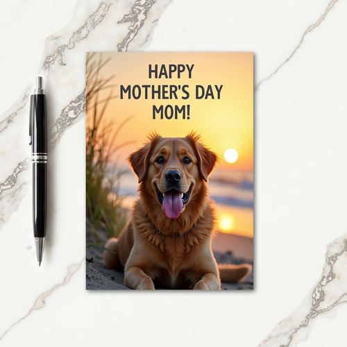 Sunset Dog Mothers Day Greeting Card