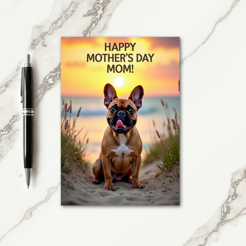 Sunset Dog Mothers Day Message Card