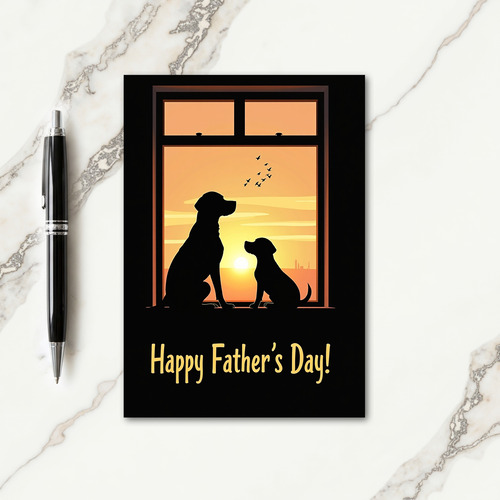 Sunset Dogs Fathers Day Card