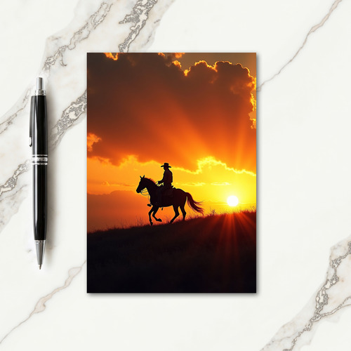 Sunset Equestrian Fathers Day Card
