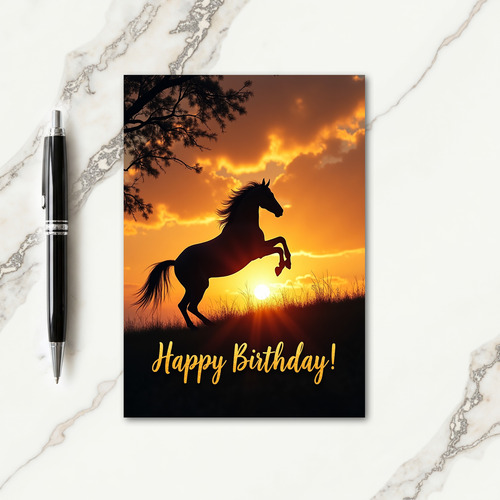 Sunset Equine Birthday Card