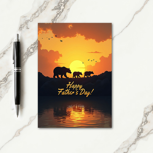 Sunset Family Fathers Day Card