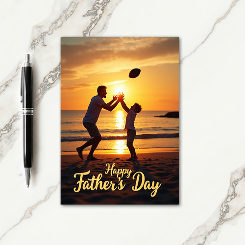 Sunset Fathers Day Beach Card