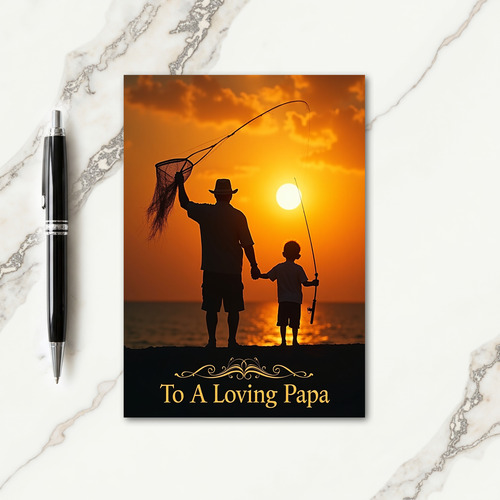 Sunset Fathers Day Fishing Card