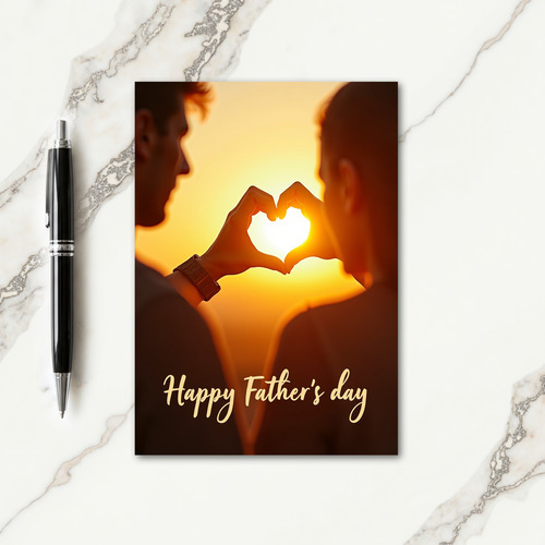 Sunset Fathers Day Heart Card