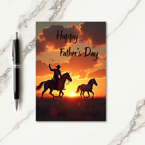 Sunset Fathers Day Lasso Card