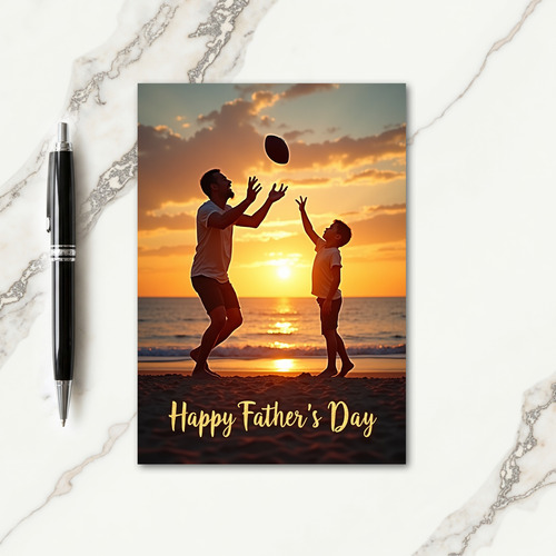 Sunset Fathers Day Throwing Card