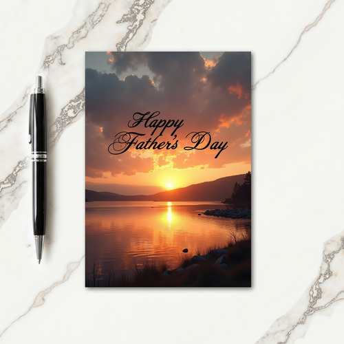 Sunset Fathers Day Wishes Card