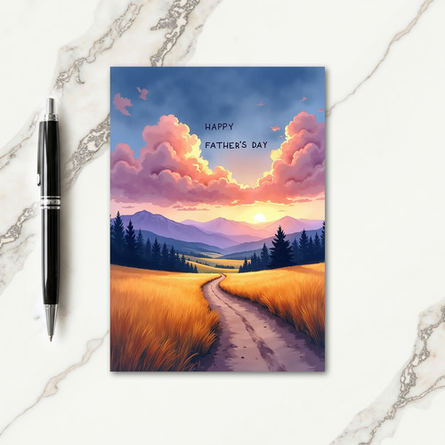 Sunset Fields Fathers Day Card