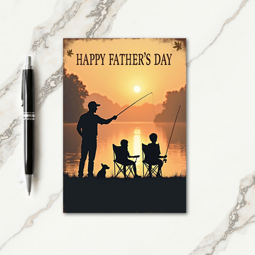 Sunset Fishing Fathers Day Card