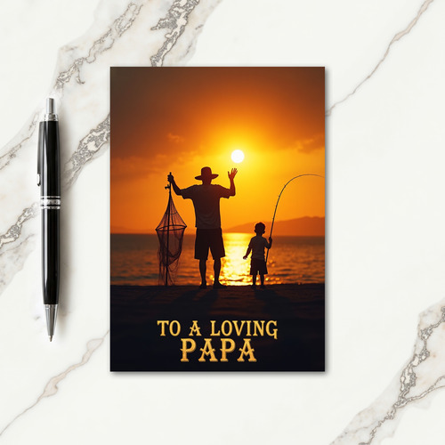Sunset Fishing Papas Day Card