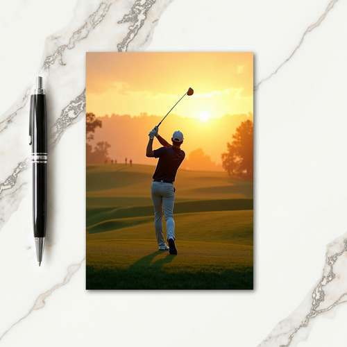 Sunset Golf Fathers Day Card