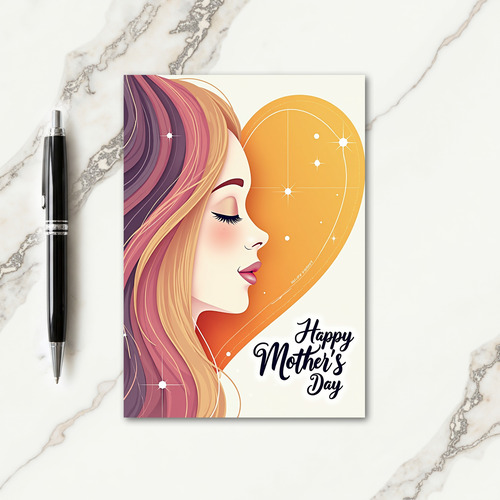 Sunset Hair Mothers Day Card